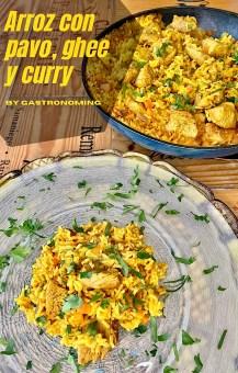 Arroz con pavo, ghee y curry