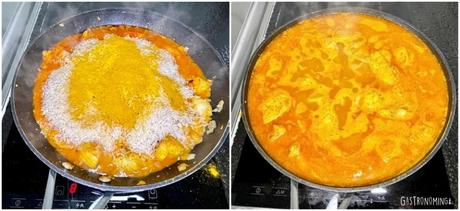 Arroz con pavo, ghee y curry