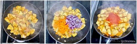 Arroz con pavo, ghee y curry