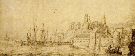 Santander:Georg Hoefnagel, 1563-1567. Museo nacional Marítimo Holandés, Ámsterdam