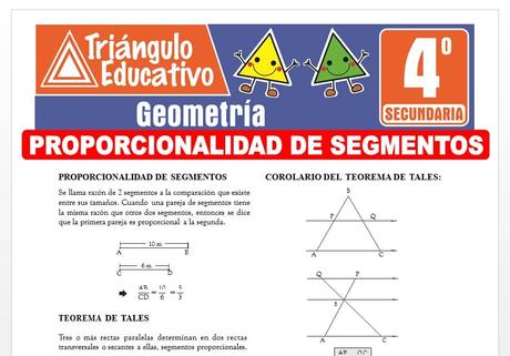 Proporcionalidad de Segmentos para Cuarto de Secundaria Proporcionalidad de Segmentos para Cuarto de Secundaria