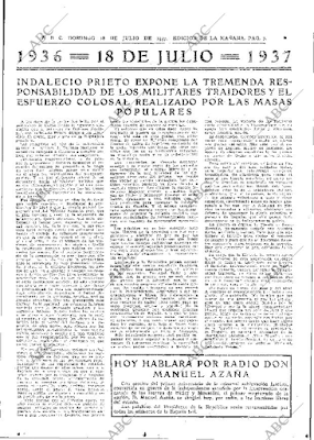 Importante documentación sobre el 18 de Julio del 1937 Importante documentación sobre el 18 de Julio del 1937