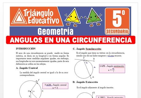 Ángulos en una Circunferencia para Quinto de Secundaria Ángulos en una Circunferencia para Quinto de Secundaria