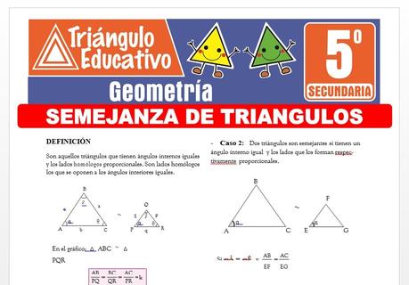 Problemas de Semejanza de Triángulos para Quinto de Secundaria