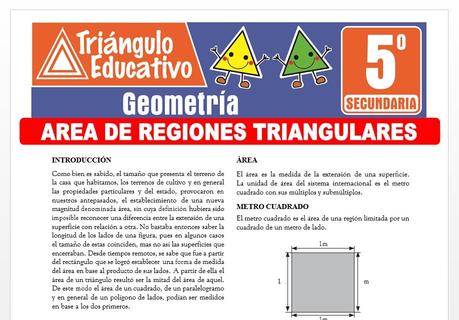 Área de Regiones Triangulares para Quinto de Secundaria Área de Regiones Triangulares para Quinto de Secundaria