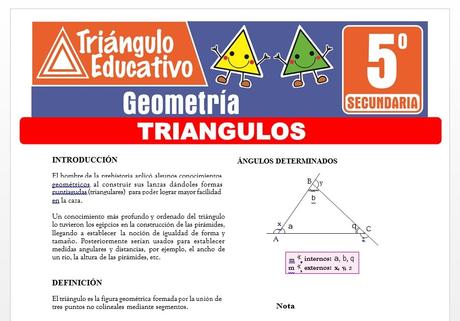 Triángulos Ejercicios para Quinto de Secundaria