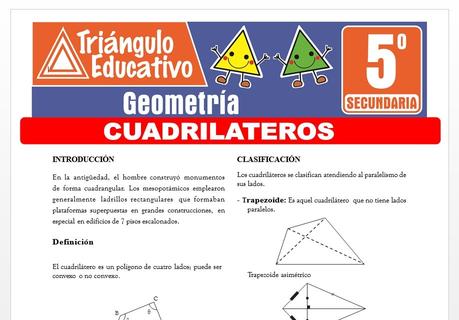 Problemas de Cuadriláteros para Quinto de Secundaria Problemas de Cuadriláteros para Quinto de Secundaria