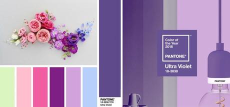 Ultra Violet, la apuesta de paleta de colores Pantone 2018 Combinacióon de colores con el color del año 2018