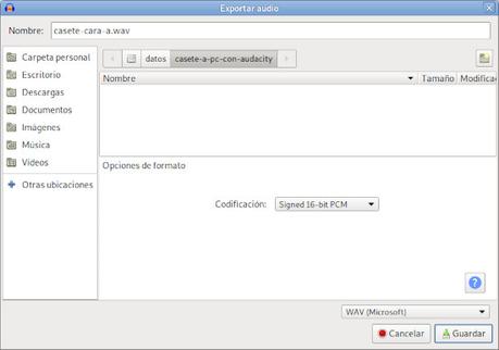 Casete a PC con Audacity