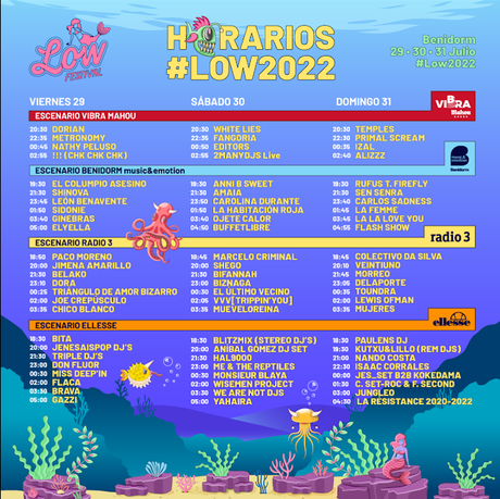 Horarios Low Festival 2022 Horarios Low Festival 2022