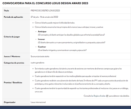 Lexus anuncia la convocatoria para el LEXUS DESIGN AWARD 2023 Lexus anuncia la convocatoria para el LEXUS DESIGN AWARD 2023