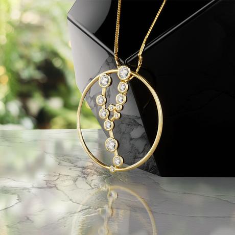 Constelación zodiacal de Tauro en oro 18k con diamantes