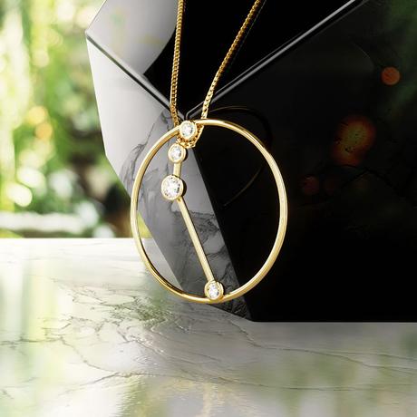 Constelación zodiacal de Aries en oro 18k con diamantes Constelación zodiacal de Aries en oro 18k con diamantes