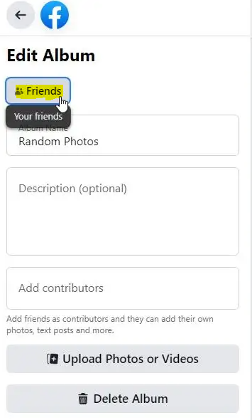 Cómo hacer que los álbumes de Facebook sean privados en tu navegador