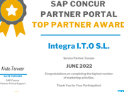 Integra obtenido certificado parte Concur Partner Portal como «Top Partner» junio 2022.