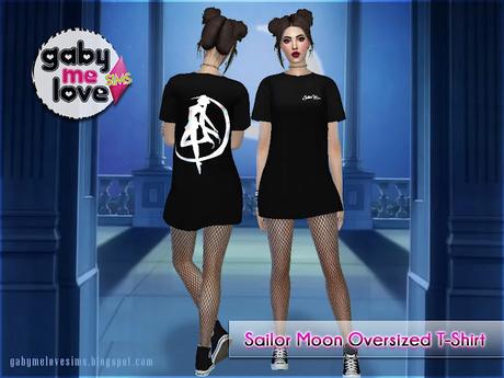 Sims 4 CC | Clothing: Sailor Moon Oversized T-Shirt  for women