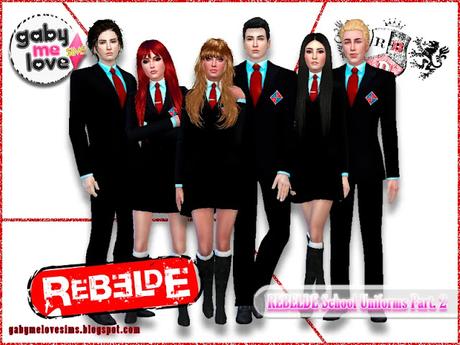 Sims 4 CC | Clothing: REBELDE, Elite Way School Uniforms, Part. 2 | Mexican, RBD, Uniformes Escolares, Uniforme, Escolar, Escuela, Serie, TV, Set, Woman, Man, Women, Men, Teen, download, descargar, free, Gabymelove Sims, Mod