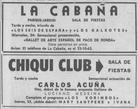 Las atracciones del verano del 68 en La Cabaña y Chiqui Club