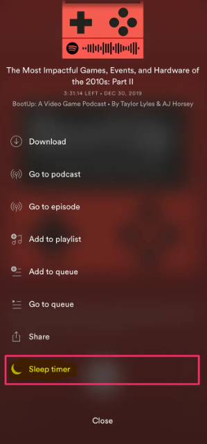 Cómo configurar un temporizador para dormir en Spotify