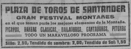 Santander ajena al alzamiento: Festival en la Plaza de Toros