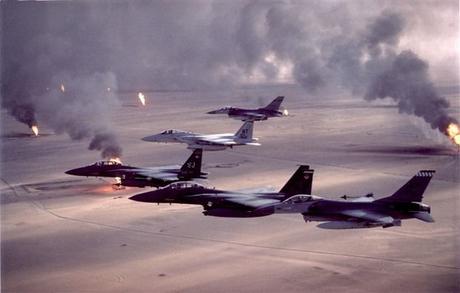 Aviones americanos en la Guerra del Golfo en 1991