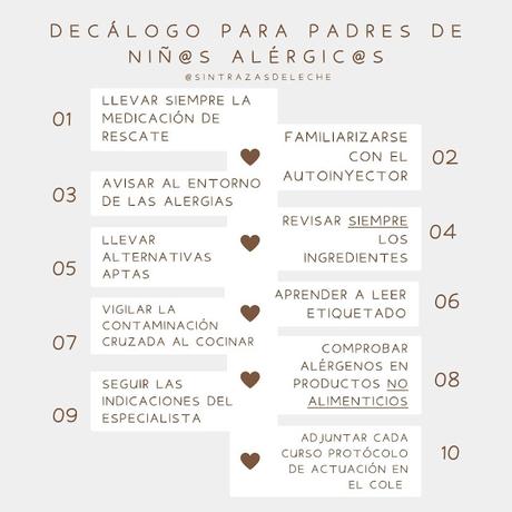 Decálogo para padres de niños alérgicos Decálogo para padres de niños alérgicos