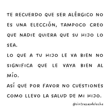 Ser alérgico no es una elección