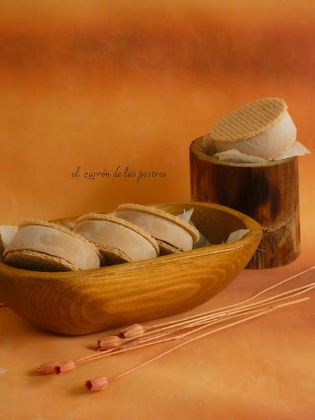 Corte Helado de Cacahuetes Fritos y Chocolate Corte Helado de Cacahuetes Fritos y Chocolate