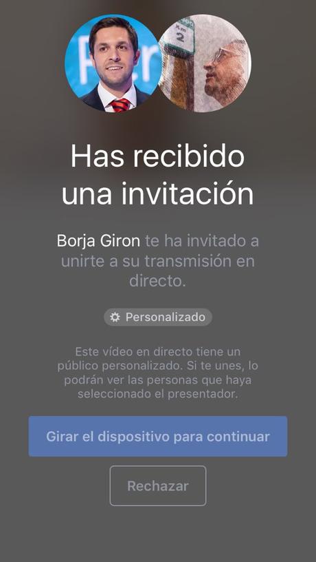 aceptar invitacion facebook live