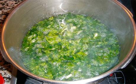 Morcilla cocida con berza