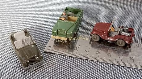 Dos Jeep y un Land Rover de Wiking comparados