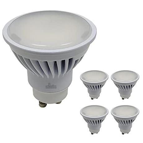 LED ATOMANT Pack 5x Bombilla LED GU10 8,5w Potentísima. Color Blanco Frio (6500K). 970 Lúmenes. Única con ángulo de 120 grados.