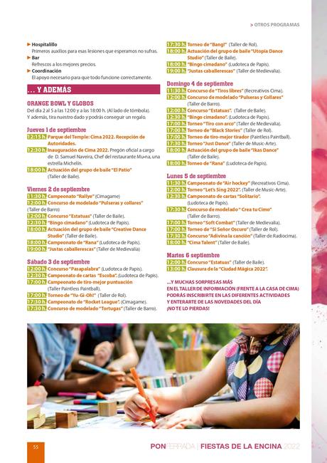Programa de actividades de la Ciudad Mágica de CIMA. Todo lo que los peques podrán hacer del 1 al 6 de septiembre 2
