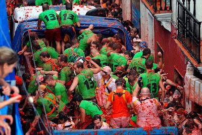 Hoy se celebra La Tomatina de Buñol.