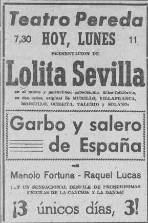 1960:Lolita Sevilla triunfa en el Teatro Pereda