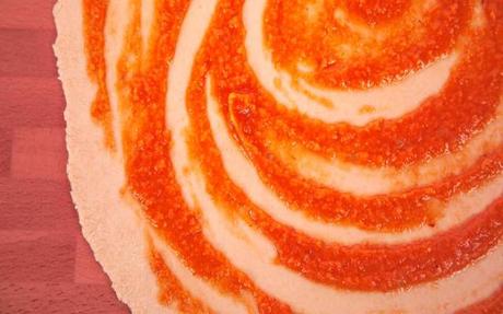 Pizza de champiñones y bacón