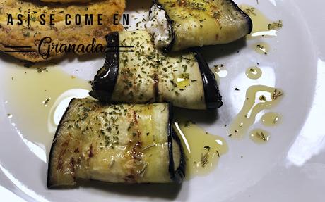 Berenjenas con queso de cabra y aceite de romero Berenjenas con queso de cabra y aceite de romero