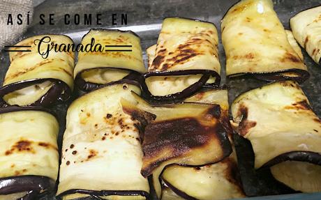 Berenjenas con queso de cabra y aceite de romero Berenjenas con queso de cabra y aceite de romero