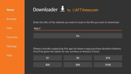 Cómo descargar e instalar TeaTV en Firestick Pantalla inicial del descargador