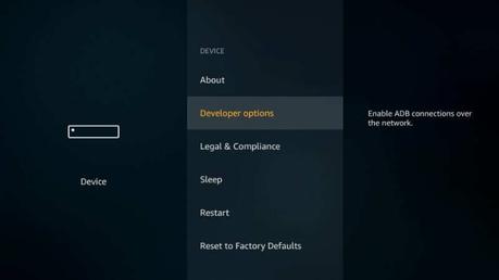 Cómo descargar e instalar TeaTV en Firestick Opciones de desarrollador - Instalar TeaTV en Firestick