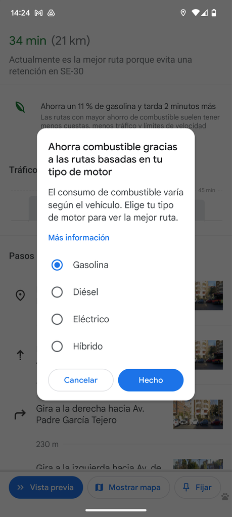 Google Maps lanza en España las rutas ecológicas para ahorrar combustible y emisiones Google Maps lanza en España las rutas ecológicas para ahorrar combustible y emisiones