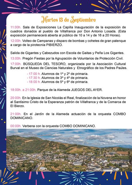 Grandes Fiestas del Cristo en Villafranca del Bierzo 11 al 17 de septiembre. Programa de actividades 4