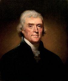 De Nuevo Adams y Jefferson - Cuadro de Thomas Jefferson, tercer presidente Estadounidense, pintado por Rembrandt Peale en 1800.