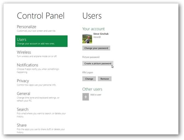 Como iniciar sesión mediante una imagen contraseña en Windows 8