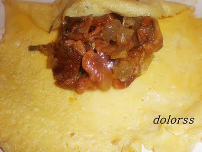 Tortilla sorpresa con salsa de cebolla dos texturas