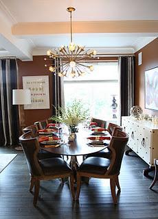 Decoración en tonos chocolates y naranjas