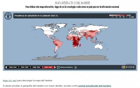 Accede al mapa interactivo sobre el hambre clicando sobre la imagen Acabar con el hambre, Blog Action Day 2011