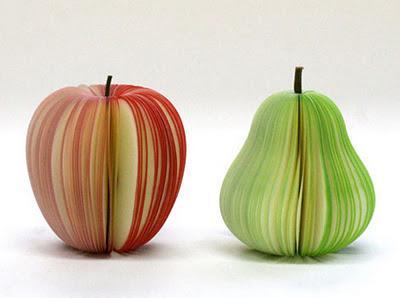 Bloc de notas con forma de fruta