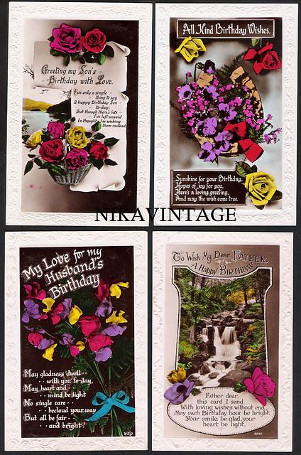 OLD GREETING POSTCARD - TARJETAS POSTALES ANTIGUAS