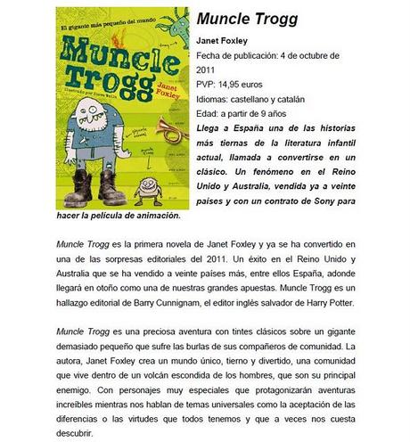 La Galera nos presenta sus novedades para este mes de Octubre: Muncle Trogg, El juramento, Forgotten o El secreto de Lucia Morke, entre otros